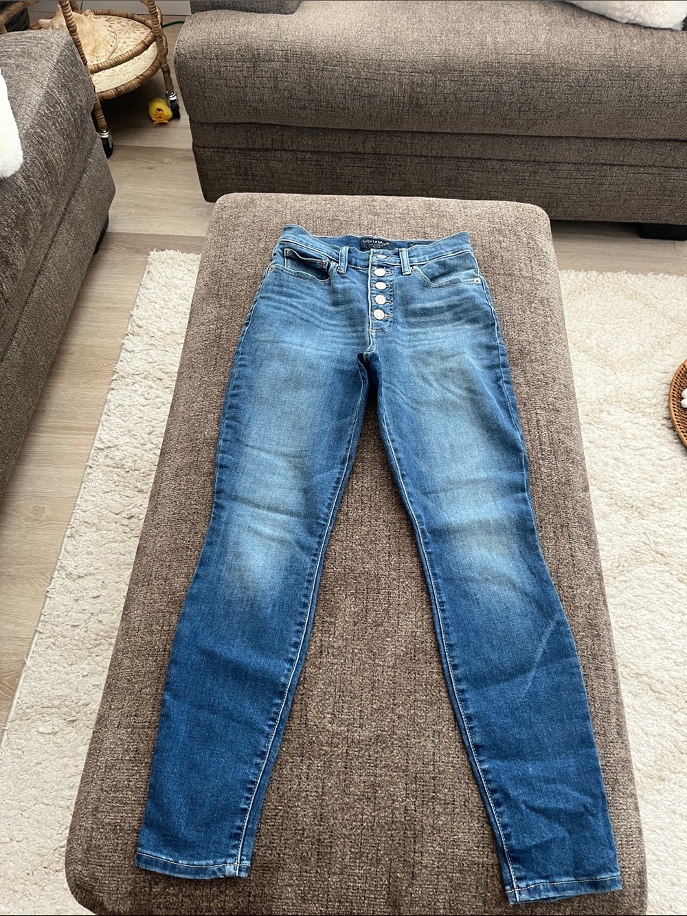 Lucky Brand Women's Button-Fly Skinny Jeans - Blue Denim